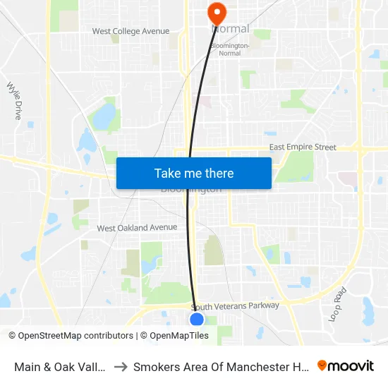 Main & Oak Valley to Smokers Area Of Manchester Hall map