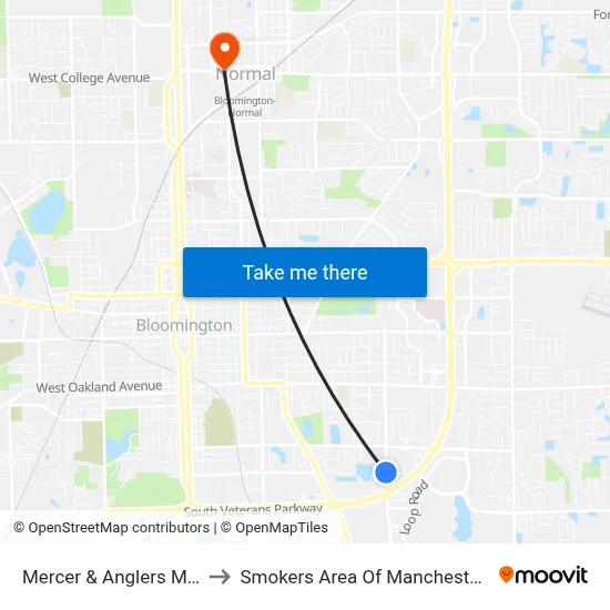 Mercer & Anglers Manor to Smokers Area Of Manchester Hall map