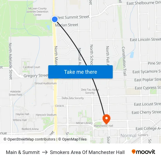 Main & Summit to Smokers Area Of Manchester Hall map
