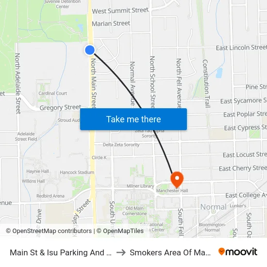 Main & Isu Parking And Transportation to Smokers Area Of Manchester Hall map