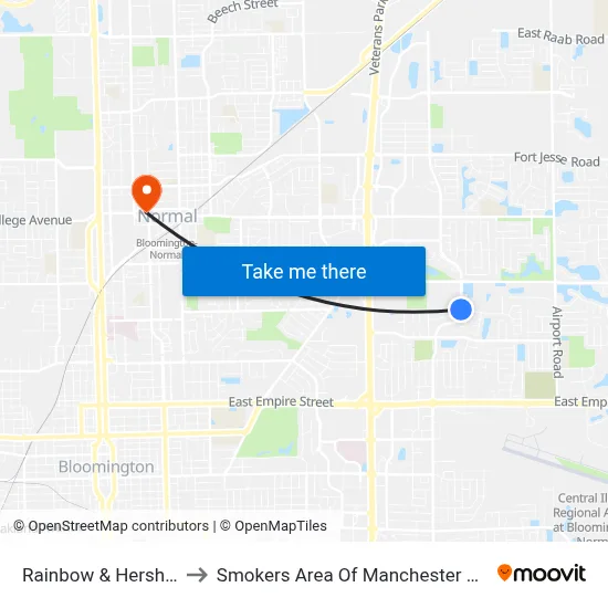 Rainbow & Hershey to Smokers Area Of Manchester Hall map