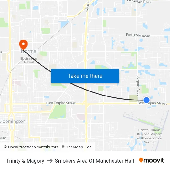 Trinity & Magory to Smokers Area Of Manchester Hall map