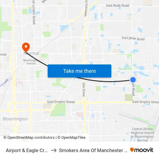 Airport & Eagle Creek to Smokers Area Of Manchester Hall map