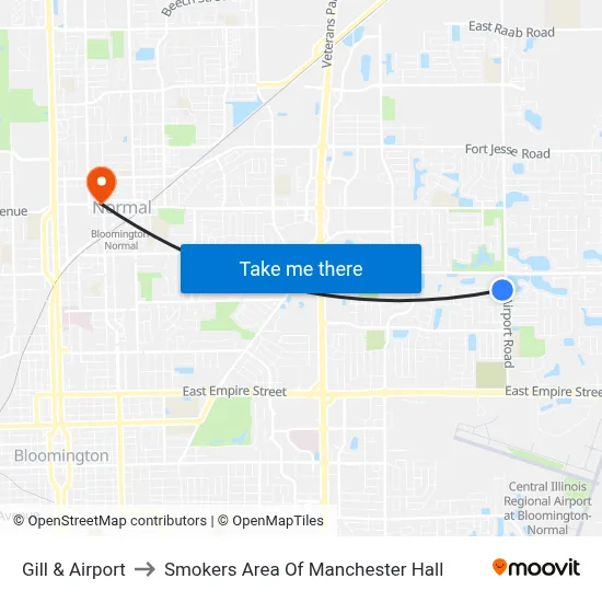 Gill & Airport to Smokers Area Of Manchester Hall map