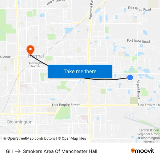 Gill to Smokers Area Of Manchester Hall map