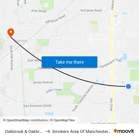 Oakbrook & Oakbrook to Smokers Area Of Manchester Hall map