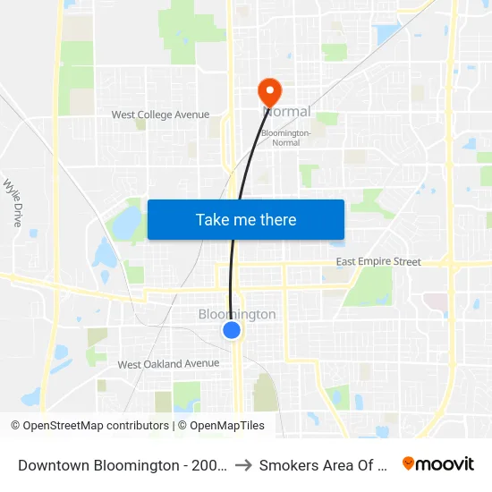 Downtown Bloomington - 200 W Front St - Southside to Smokers Area Of Manchester Hall map