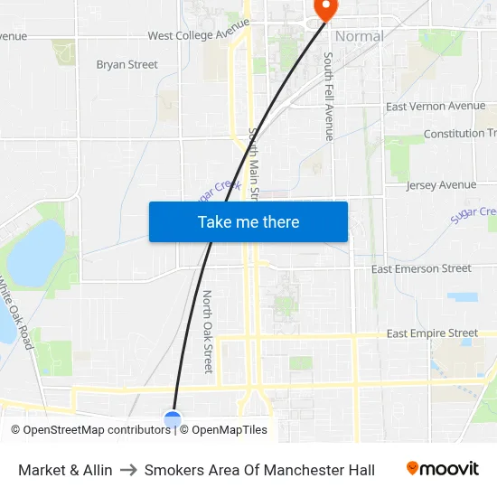 Market & Allin to Smokers Area Of Manchester Hall map