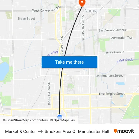 Market & Center to Smokers Area Of Manchester Hall map