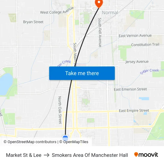 Market St & Lee to Smokers Area Of Manchester Hall map
