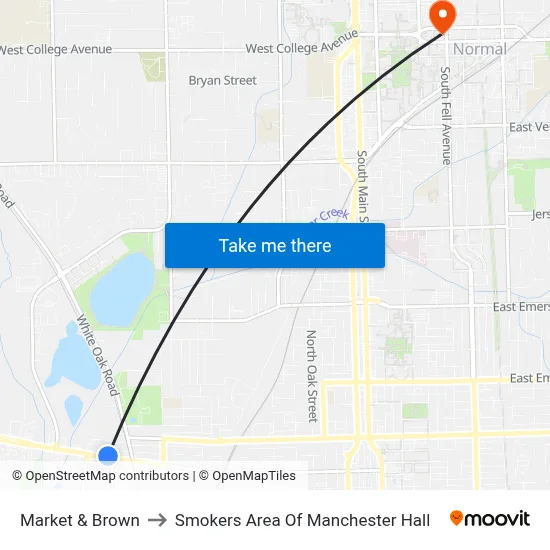 Market & Brown to Smokers Area Of Manchester Hall map