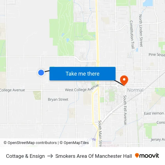 Cottage & Ensign to Smokers Area Of Manchester Hall map