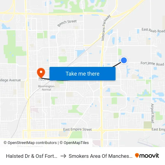 Halsted Dr & Osf Fort Jesse to Smokers Area Of Manchester Hall map