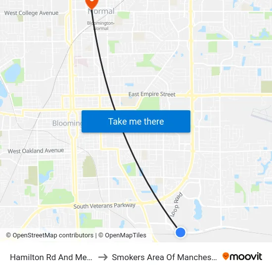 Hamilton Rd And Merna Ln to Smokers Area Of Manchester Hall map