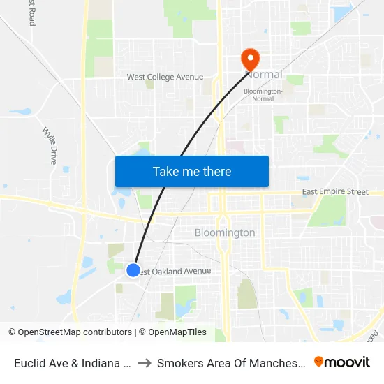 Euclid Ave & Indiana St - W to Smokers Area Of Manchester Hall map