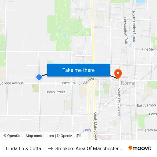 Linda Ln & Cottage to Smokers Area Of Manchester Hall map