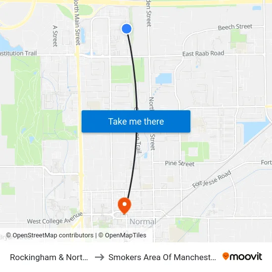 Rockingham & Northfield to Smokers Area Of Manchester Hall map