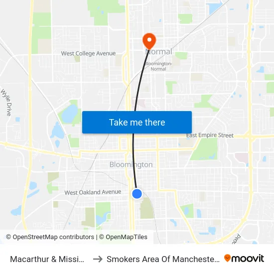 Macarthur & Mission Dr to Smokers Area Of Manchester Hall map