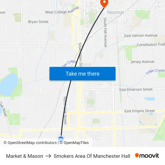 Market & Mason to Smokers Area Of Manchester Hall map