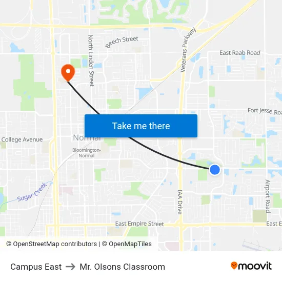 Campus East to Mr. Olsons Classroom map
