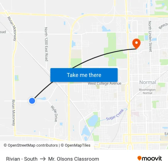 Rivian - South to Mr. Olsons Classroom map