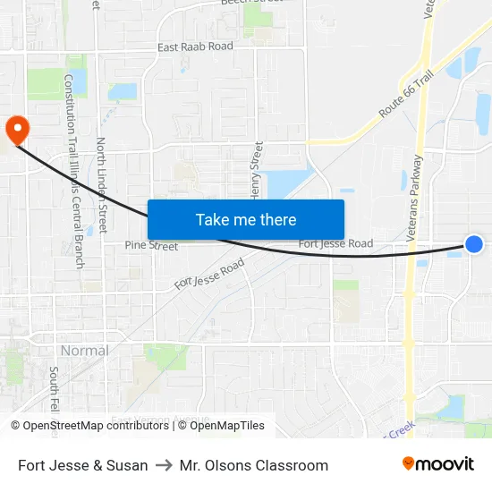 Fort Jesse & Susan to Mr. Olsons Classroom map