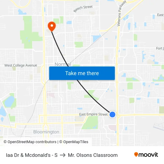 Iaa Dr & Mcdonald's - S to Mr. Olsons Classroom map