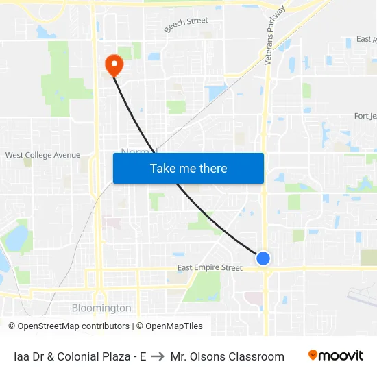 Iaa Dr & Colonial Plaza - E to Mr. Olsons Classroom map