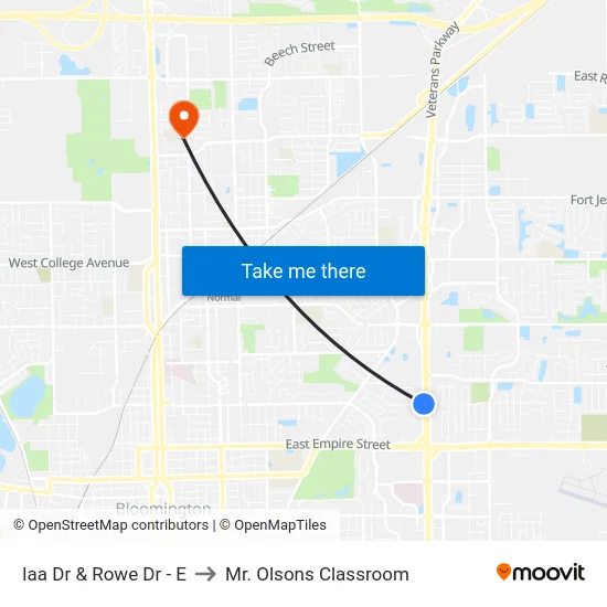 Iaa Dr & Rowe Dr - E to Mr. Olsons Classroom map