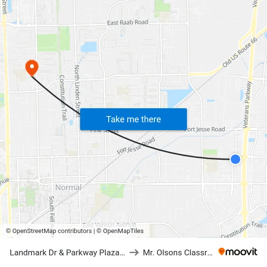 Landmark Dr & Parkway Plaza Dr - E to Mr. Olsons Classroom map
