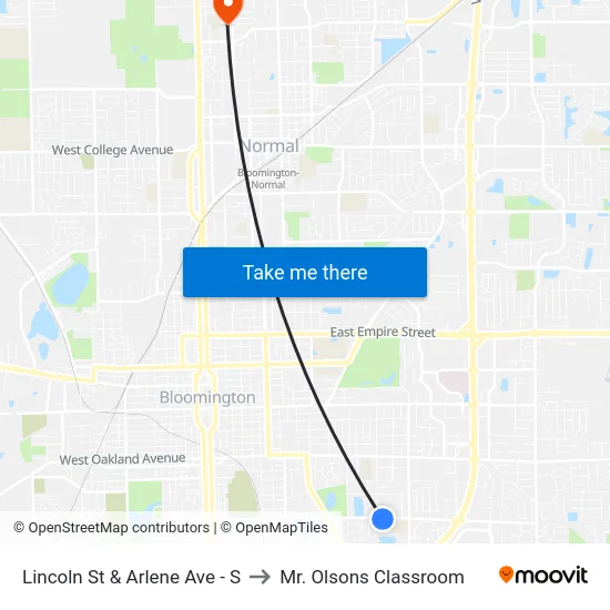 Lincoln St & Arlene Ave - S to Mr. Olsons Classroom map