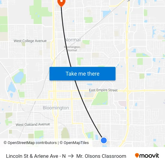 Lincoln St & Arlene Ave - N to Mr. Olsons Classroom map