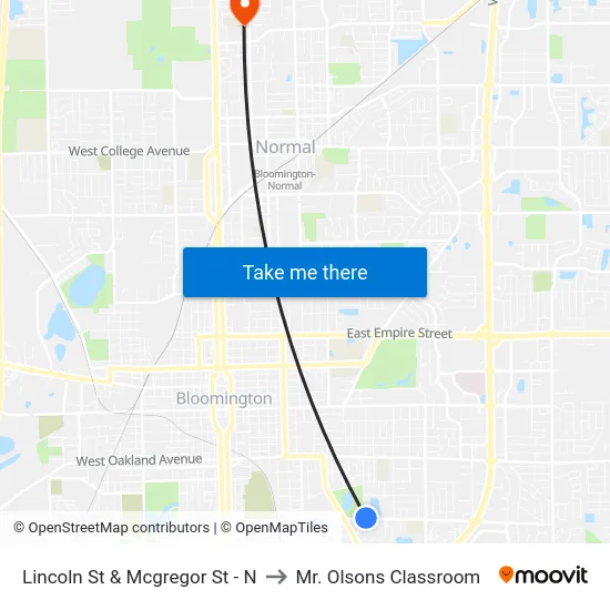 Lincoln St & Mcgregor St - N to Mr. Olsons Classroom map