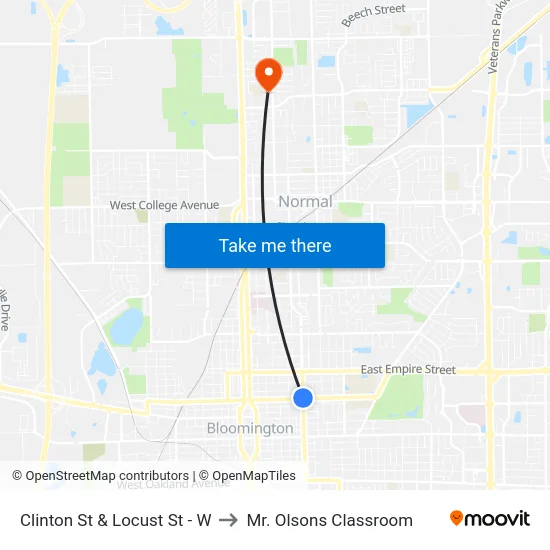 Clinton St & Locust St - W to Mr. Olsons Classroom map