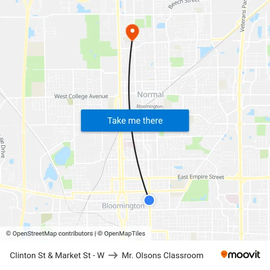 Clinton St & Market St - W to Mr. Olsons Classroom map
