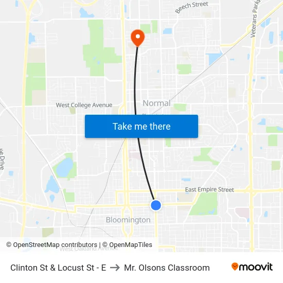 Clinton St & Locust St - E to Mr. Olsons Classroom map