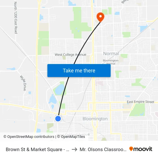 Brown St & Market Square - W to Mr. Olsons Classroom map
