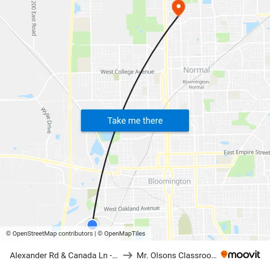 Alexander Rd & Canada Ln - W to Mr. Olsons Classroom map
