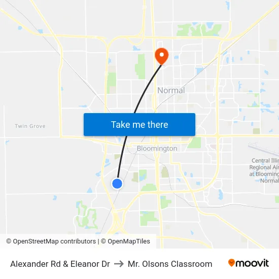 Alexander Rd & Eleanor Dr to Mr. Olsons Classroom map
