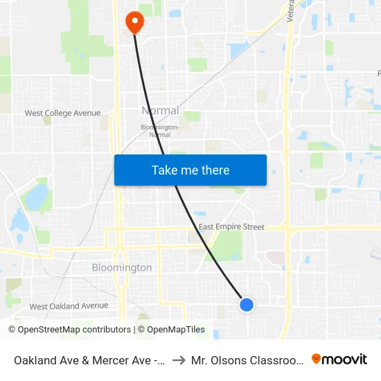 Oakland Ave & Mercer Ave - S to Mr. Olsons Classroom map