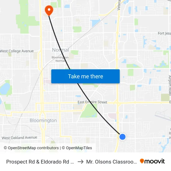 Prospect Rd & Eldorado Rd - E to Mr. Olsons Classroom map