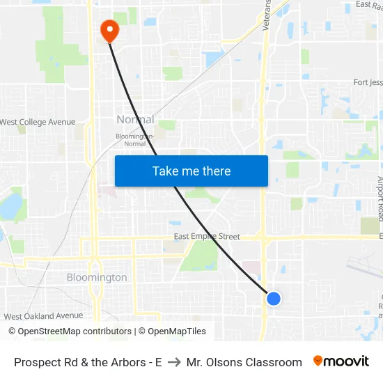 Prospect Rd & the Arbors - E to Mr. Olsons Classroom map
