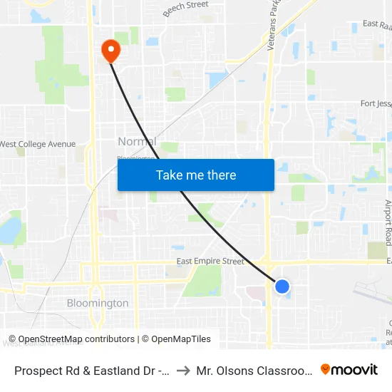 Prospect Rd & Eastland Dr - E to Mr. Olsons Classroom map