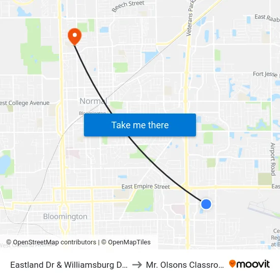 Eastland Dr & Williamsburg Dr - S to Mr. Olsons Classroom map
