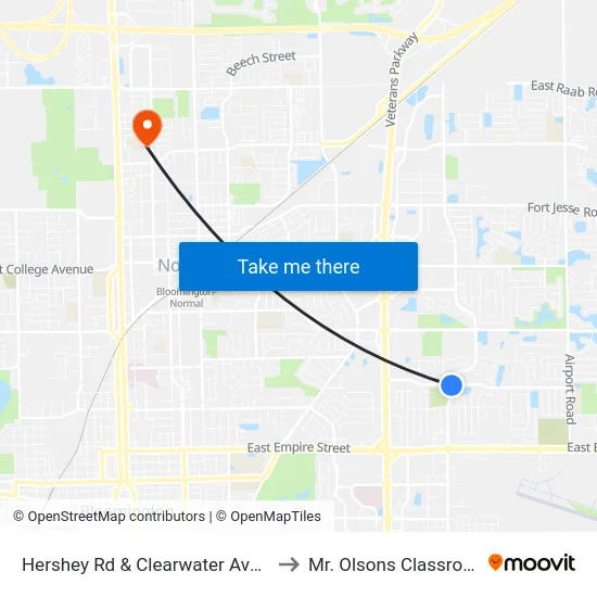 Hershey Rd & Clearwater Ave - E to Mr. Olsons Classroom map
