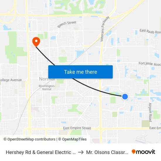 Hershey Rd & General Electric Rd - E to Mr. Olsons Classroom map
