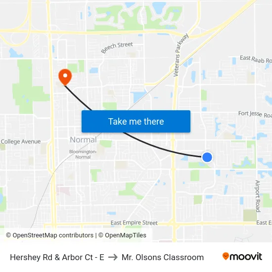 Hershey Rd & Arbor Ct - E to Mr. Olsons Classroom map