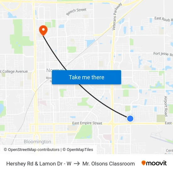 Hershey Rd & Lamon Dr - W to Mr. Olsons Classroom map