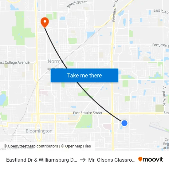 Eastland Dr & Williamsburg Dr - N to Mr. Olsons Classroom map