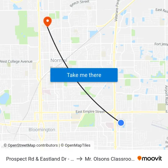 Prospect Rd & Eastland Dr - W to Mr. Olsons Classroom map